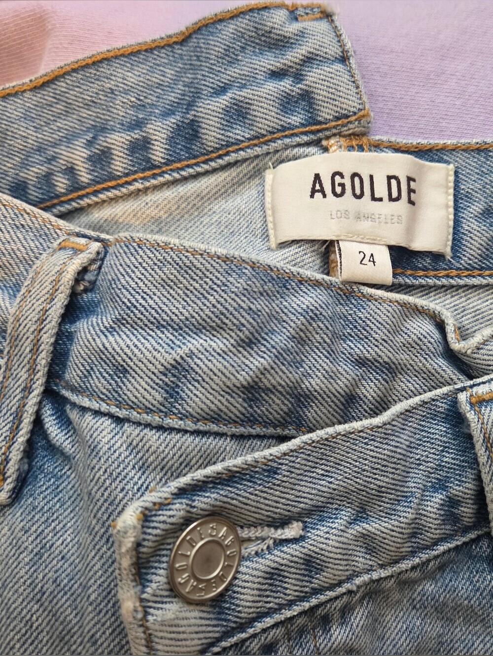 AGOLDE Criss Cross Jean Short, Size: 24 - Picture 9 of 9
